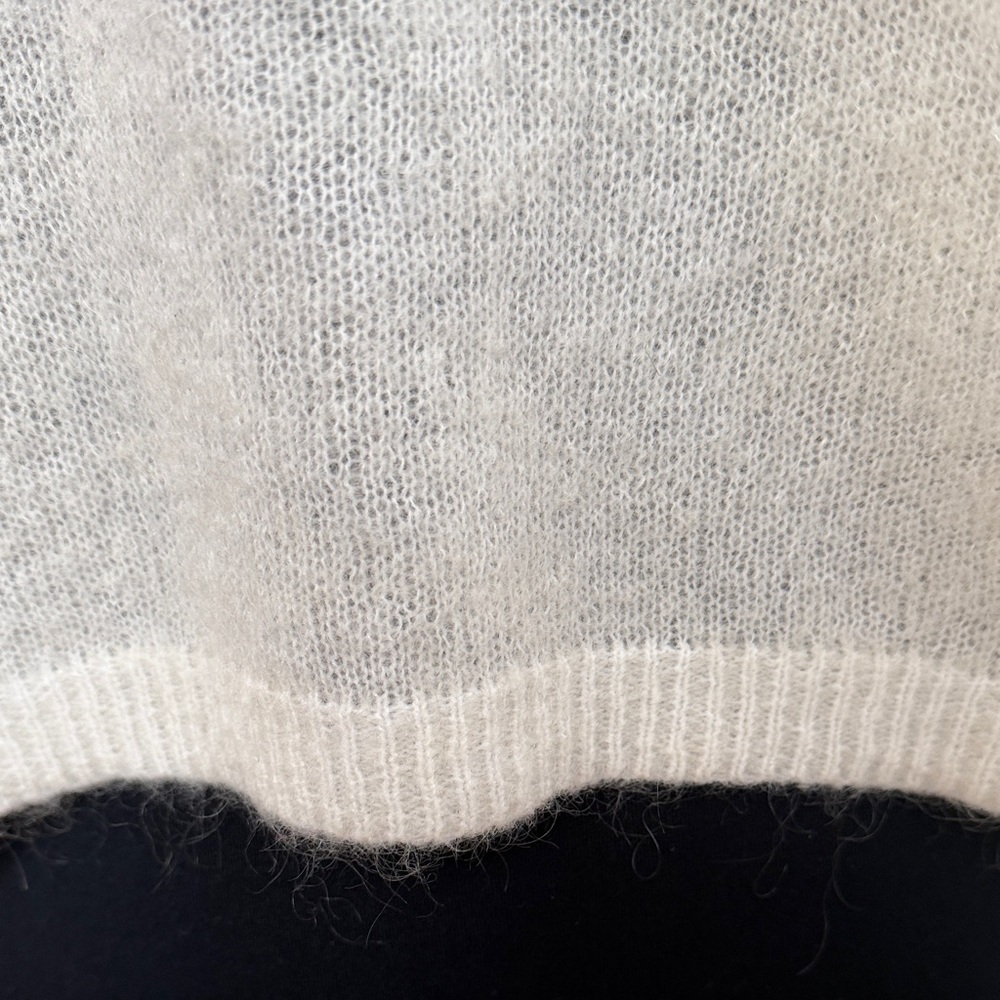 NWT  Camila Coelho White Knit delicate   mohair Cardigan  S - Picture 11 of 12